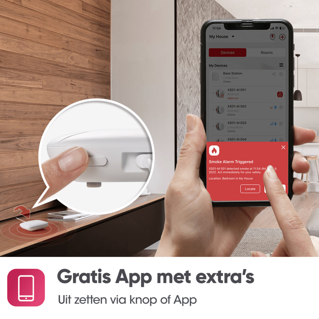 X-Sense Link+ Pro-bundel – 6 slimme rookmelders en basisstation