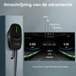 Awesafe 11KW Auto Laadpaal - Type 2 - 3-Fase - Waterdicht - 16A - 6A/8A/10A/13A/16A Schakelbaar - 6M Laadkabel - Met App/WiFi Bediening - Zwart