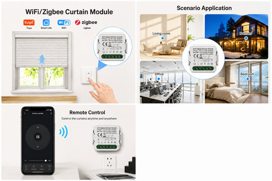 WiFi OF Zigbee Tuya Smart Gordijn Schakelaar Module voor Rolgordijnen Elektrische Motor Smart Life Werkt met Google Home Alexa