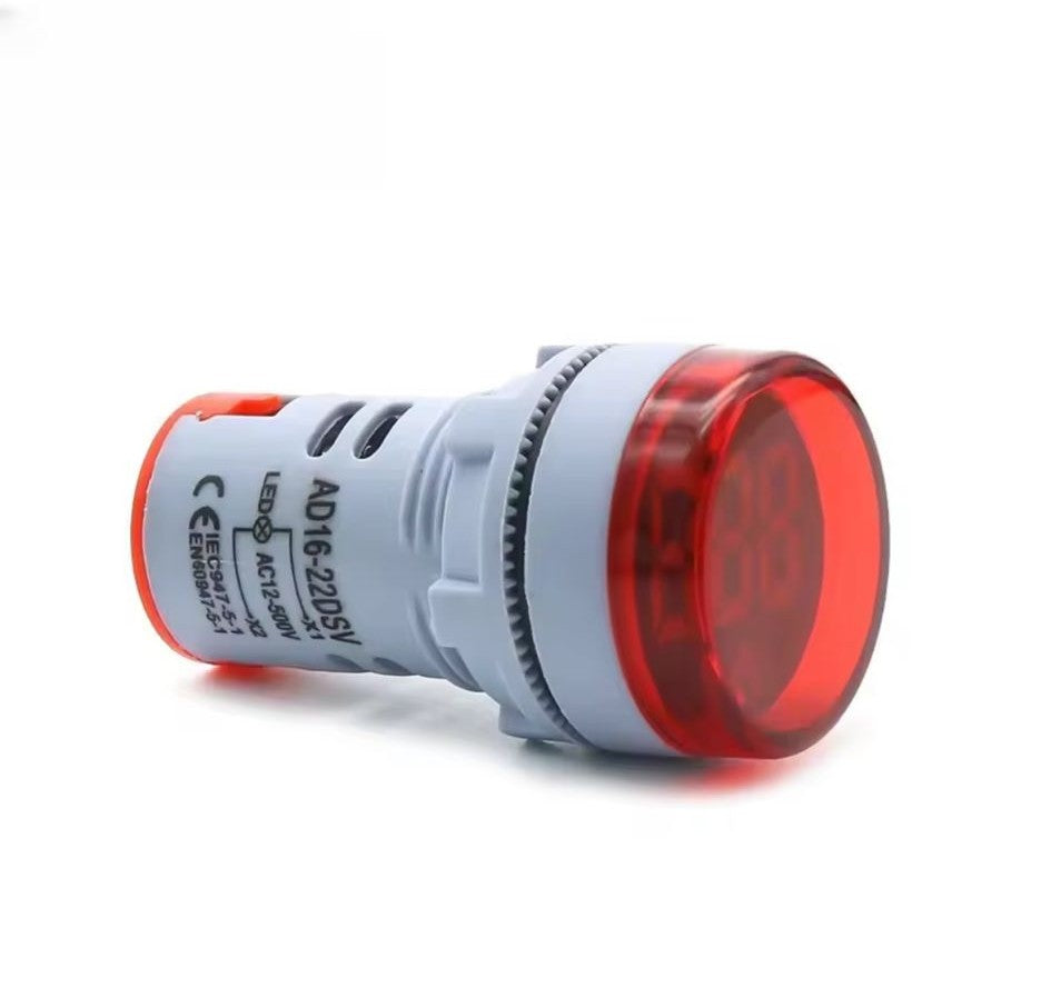 LED Digitale Voltmeter 22mm Ronde LED Indicator Pilot Lamp AC 60-500V Volt Mini Voltage Tester meter Monitor Power